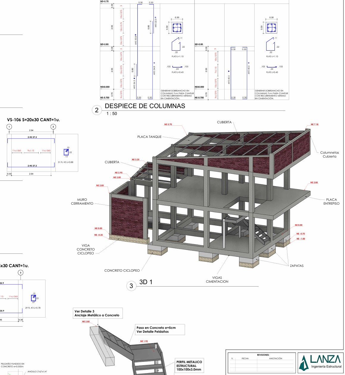 Plano estructural de concreto